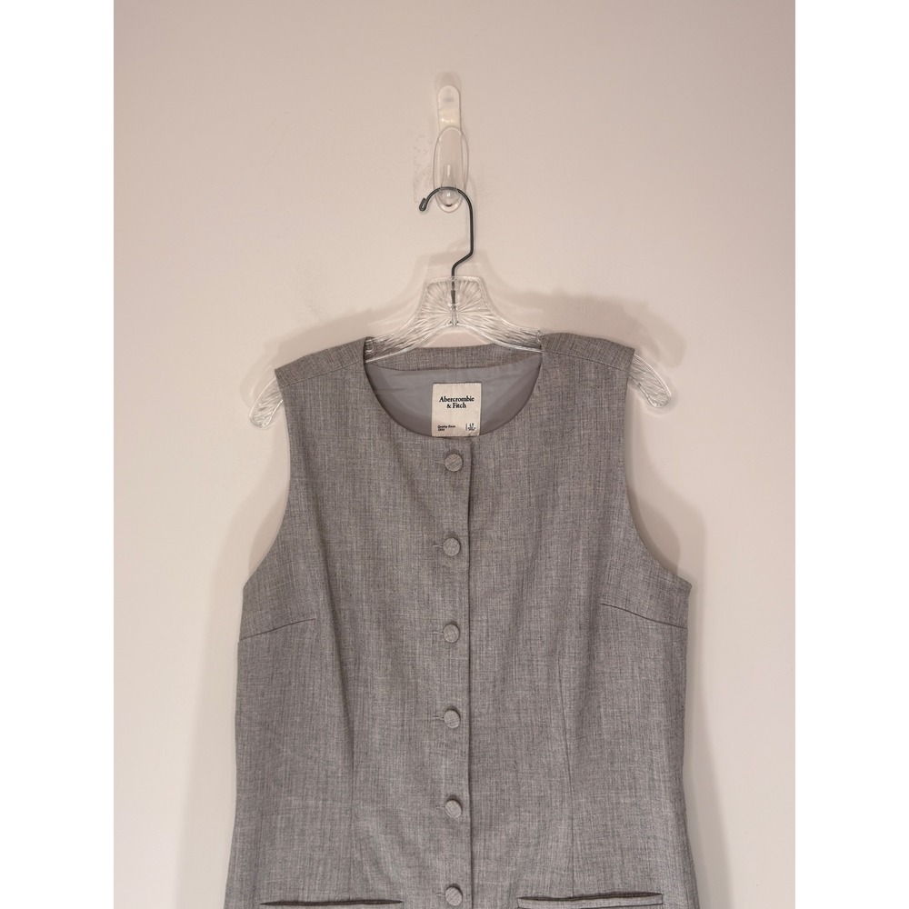 Abercrombie & Fitch Mara High Neck Vest Mini Dress Women's Gray Large Tall - Picture 5 of 13